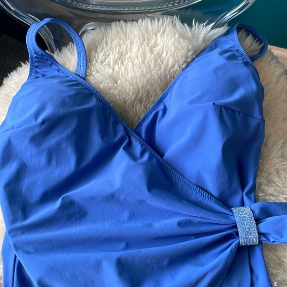 Gideon Oberson one piece lilac bathing suit SZ10 - Picture 4 of 6